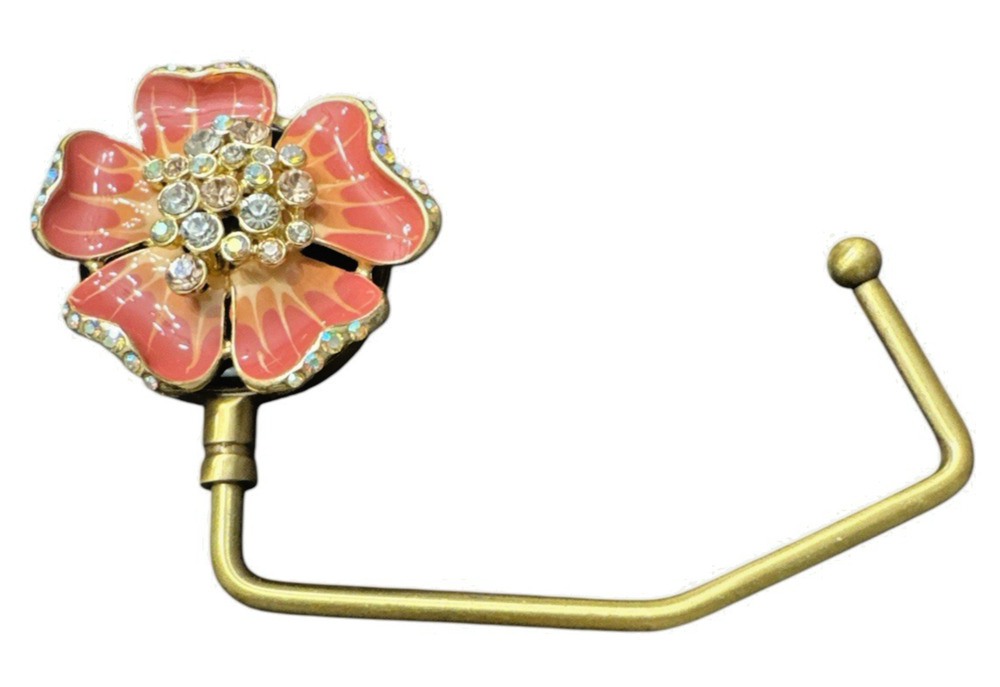 SPRING STREET DESIGN CRYSTAL FLOWER HANDBAG HOLDER PURSE HOOK NEW $49 GIFT